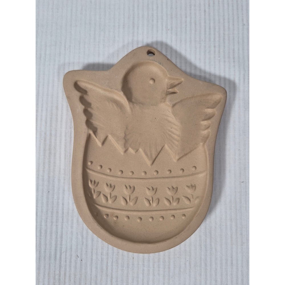 Brown Bag Cookie Art Stoneware Mold Easter Hatching Chick 1997 Hill Design